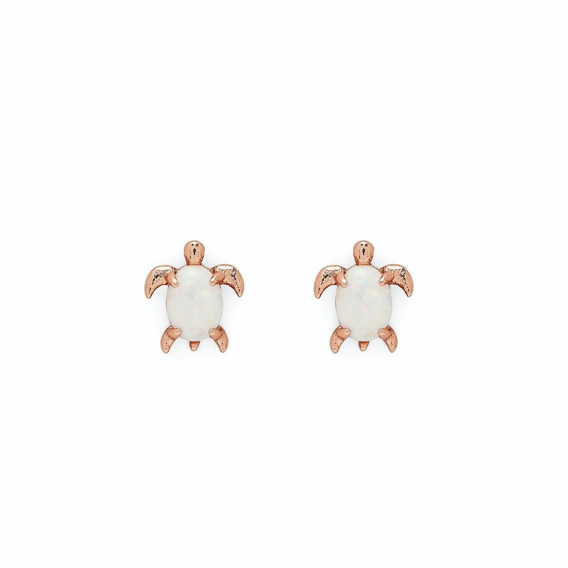 Pura Vida Rose Gold Opal Sea Turtle Earrings Ron Jon Surf Shop